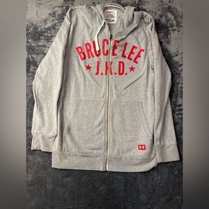 Under Armour and Roots of Fight featuring Bruce Lee branding zip up hoodie